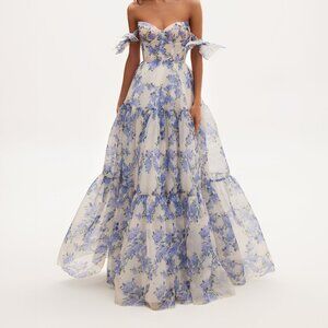 Milla, itsMilla Hydrangea Tender floral maxi tie-strap dress